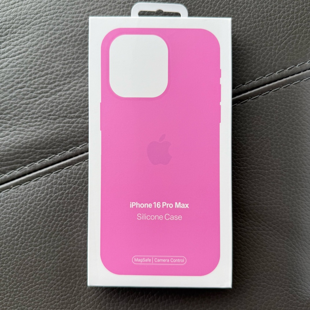 NEW Apple Silicone iPhone 16 Pro Max Case in Peony (Bright Pink)